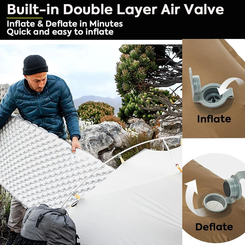 4-Season Insulated Inflatable Camping Mattress for Car Hiking Outdoor Usage-Premium Foam Sleeping Pad