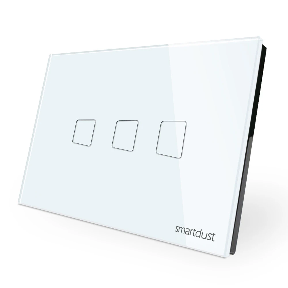 New Arrival Smartdust US White Black Gold grey zigbee & RF remote control  3 Gang 1 Way  Modern Wall Switch
