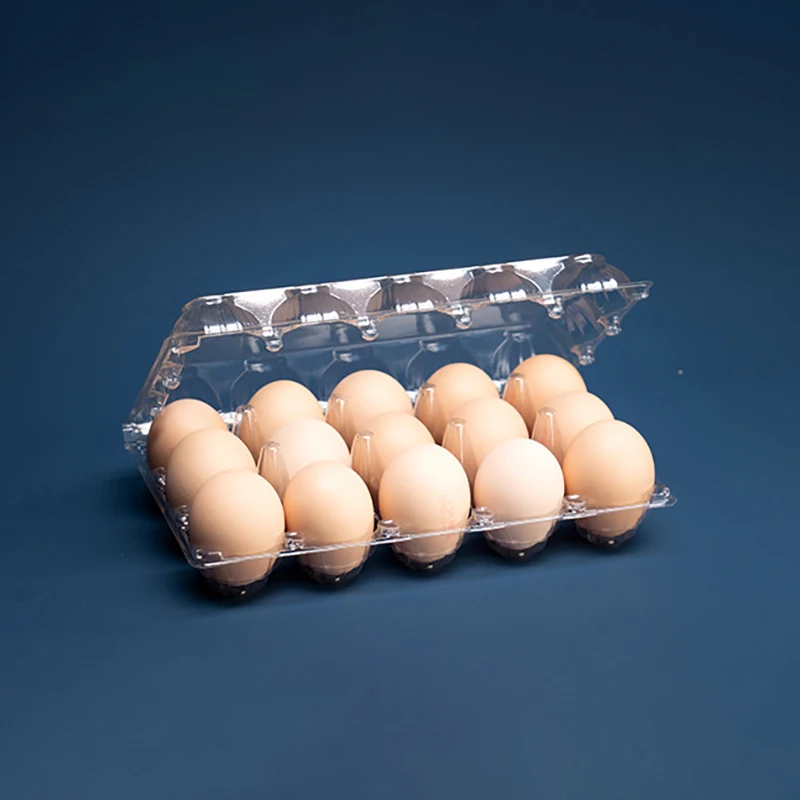 15-grid egg carton Plastic egg box disposable and transparent Plastic packaging boxes for native eggs serving as storage boxes