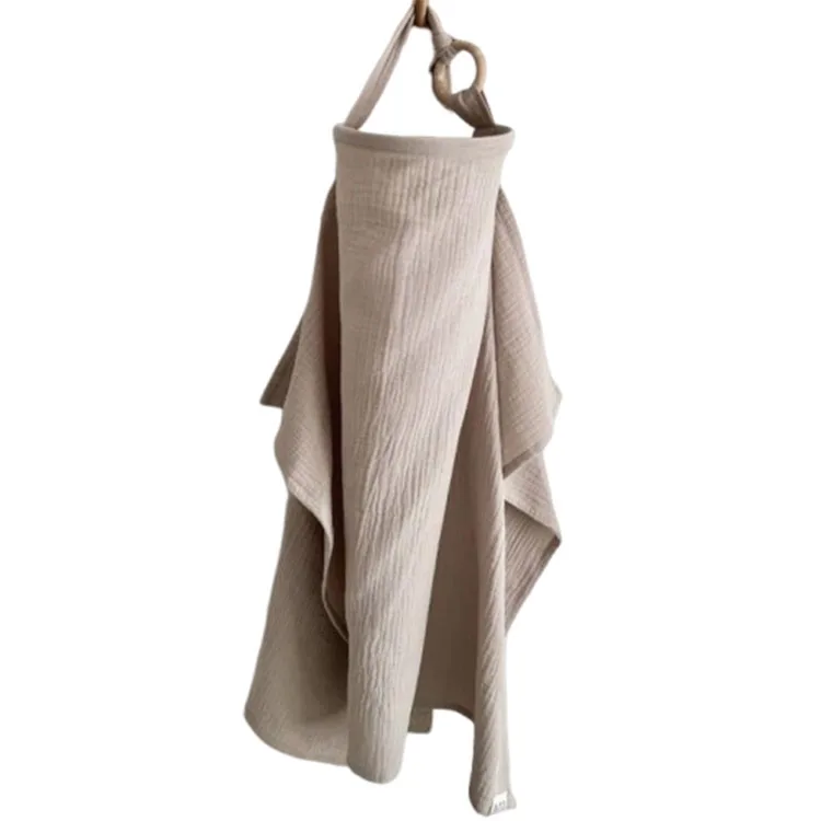 100% Cotton Breastfeeding Cover Cotton Nursing Muslin Arch Neckline For Mom Soft Cotton Multi-use Nursing Apron