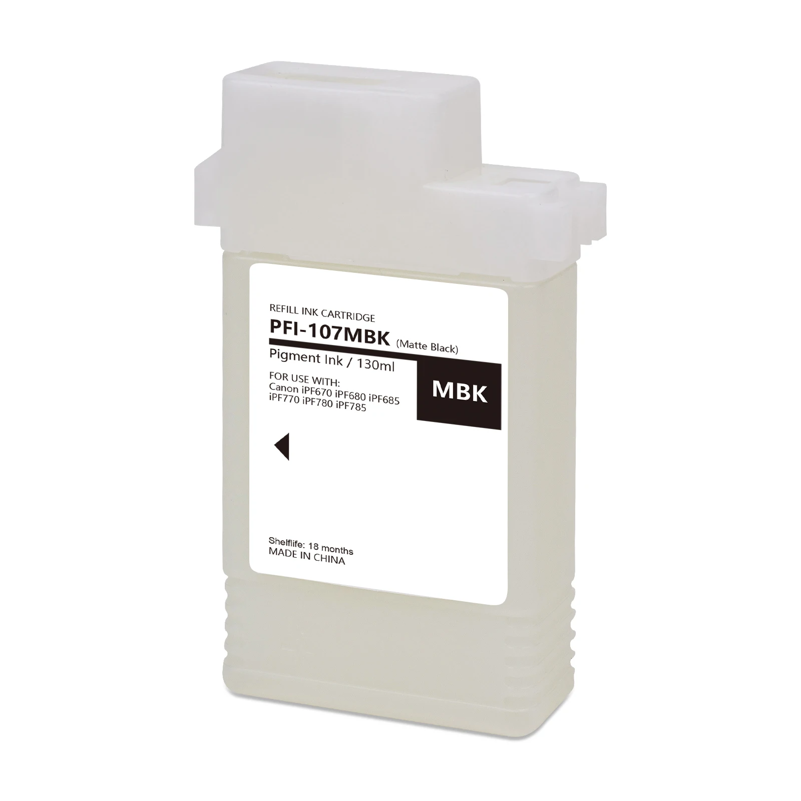 130ML PFI 107 IPF 670 Refillable ink Cartridges Full With Dye Ink for canon iPF 670 680 685 770 780 785 Printer