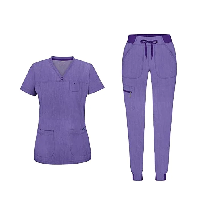 Top Quality Nurses Hospital Uniforms Jogger Women Medico Scrub Sets