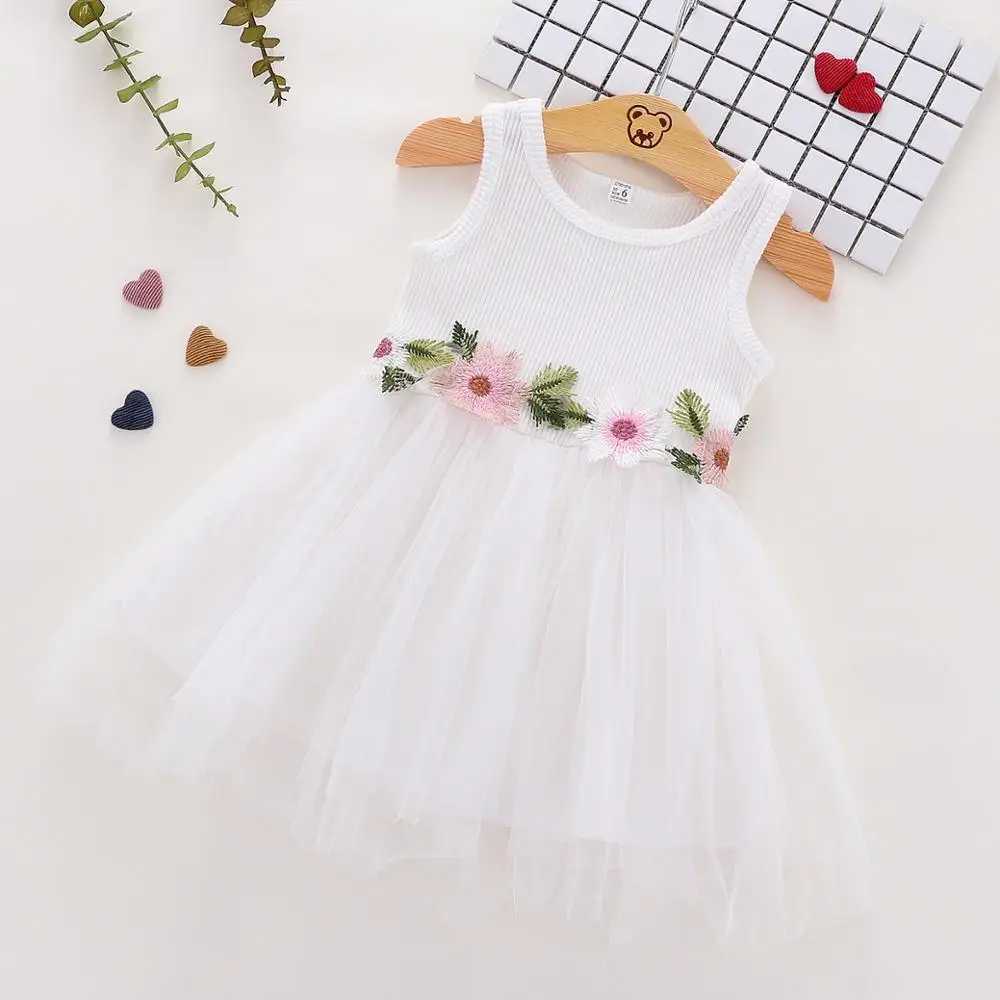 Wholesale 2020 sleeveless gauze beautiful toddler flower girl dresses