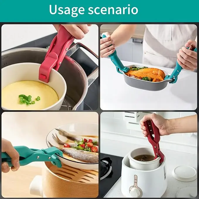 Anti-Scald Bowl Clip Multi-Function Non-Slip Heat Insulation Holder Kitchen Hot Bowl Dish Plate Gripper Clips Tongs Clamp Holder