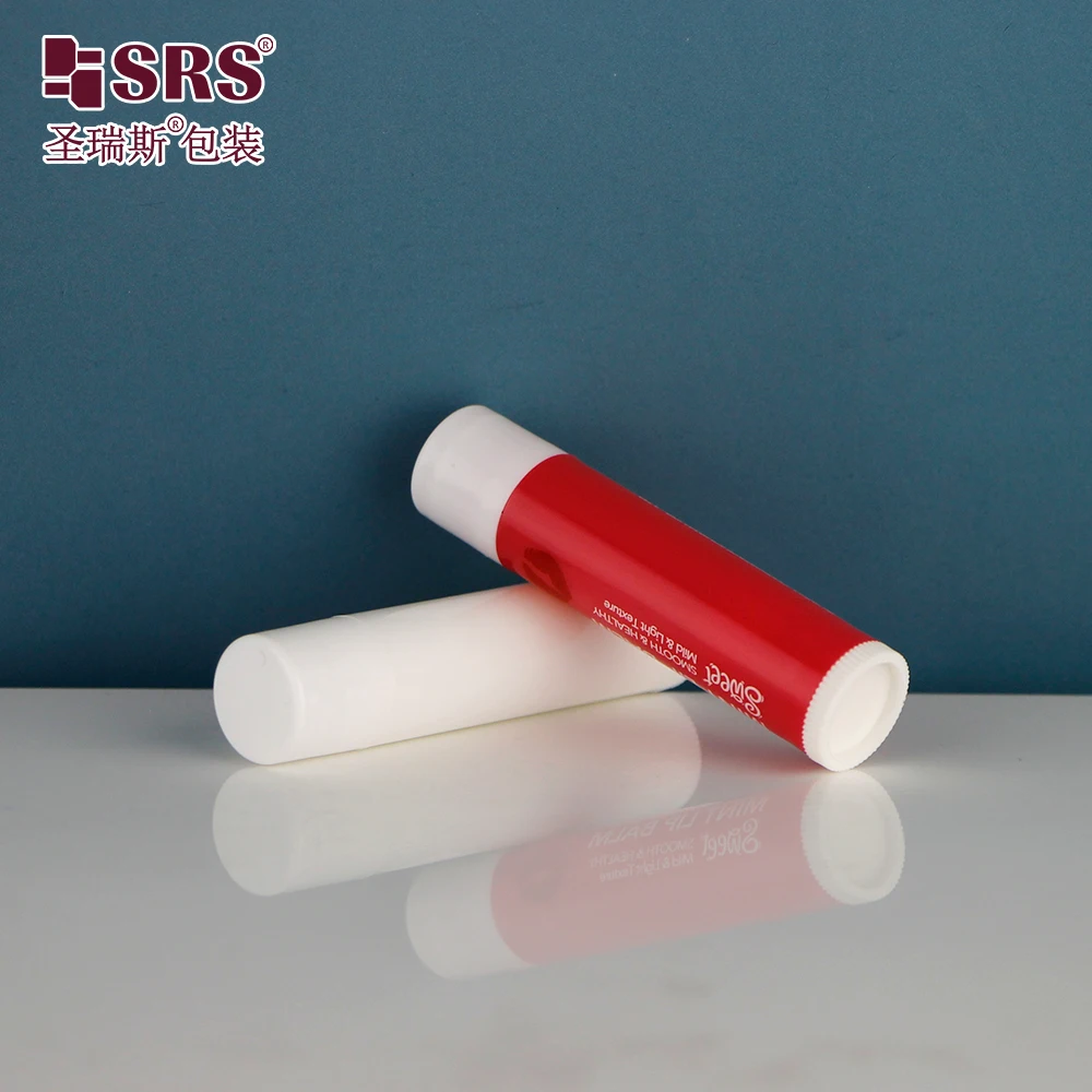 D047-5ml 15ml Transparent Clear Red White Empty PP Plastic Lip Treatment Tube 5ml For Lip Balm Moisturizer