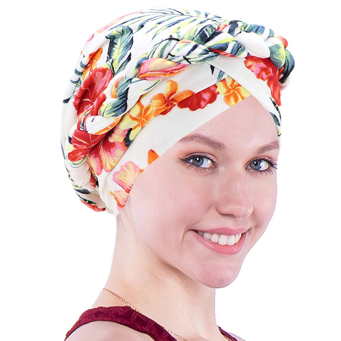 Bonnet Hair Cover Slouchy Beanie Hat Hearwrap  Sleep Cancer Chemo Headwear Hair Loss Braid Turban