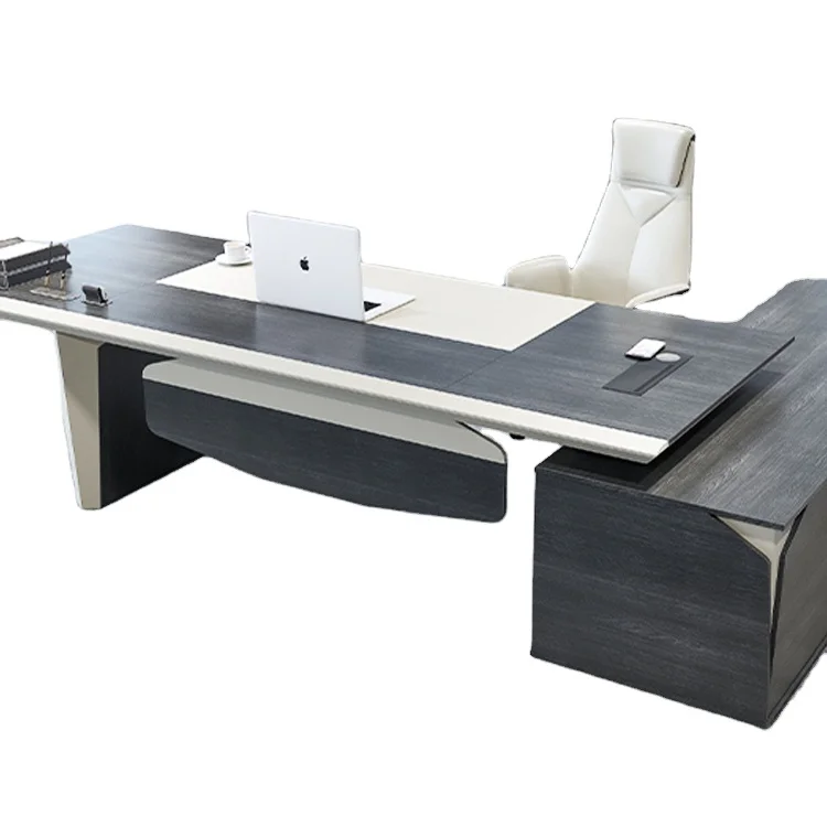 Роскошный большой современный деревянный офисный стол с генеральным директором и руководителем, дизайнерская офисная мебель, роскошный стол L-образной формы