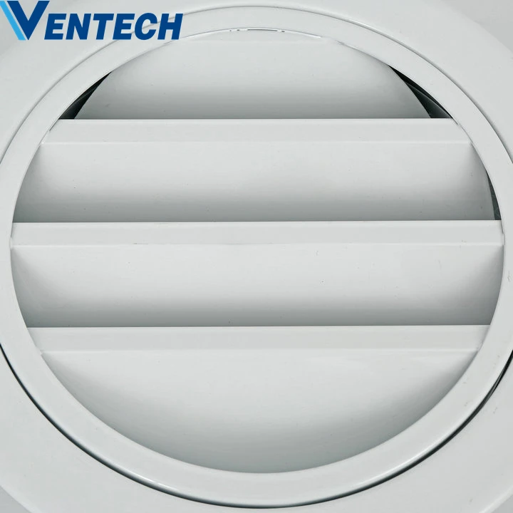Ventech Wall Outdoor Aluminum Round External Weather Air Vent Cover Louvers with insect Mesh