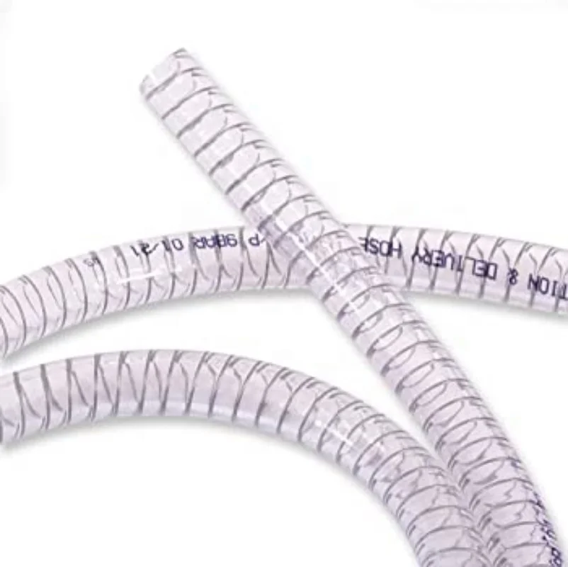Transparent PVC Steel Wire Hose Reinforced Suction Hose for Water Discharge Spring PVC Hose