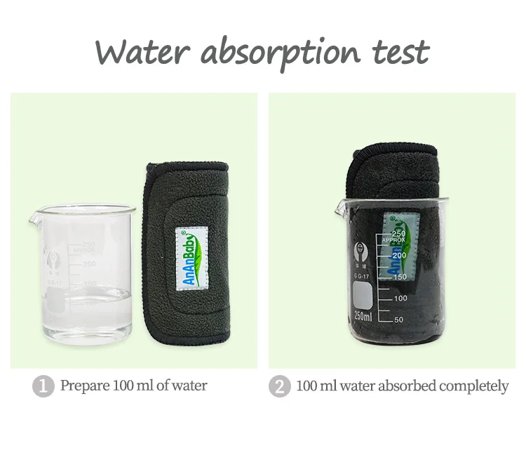 Super Soft Absorbent Baby Cloth Nappy Inserts 4 Layer Bamboo Charcoal Inserts 35X13.5cm For Diapers