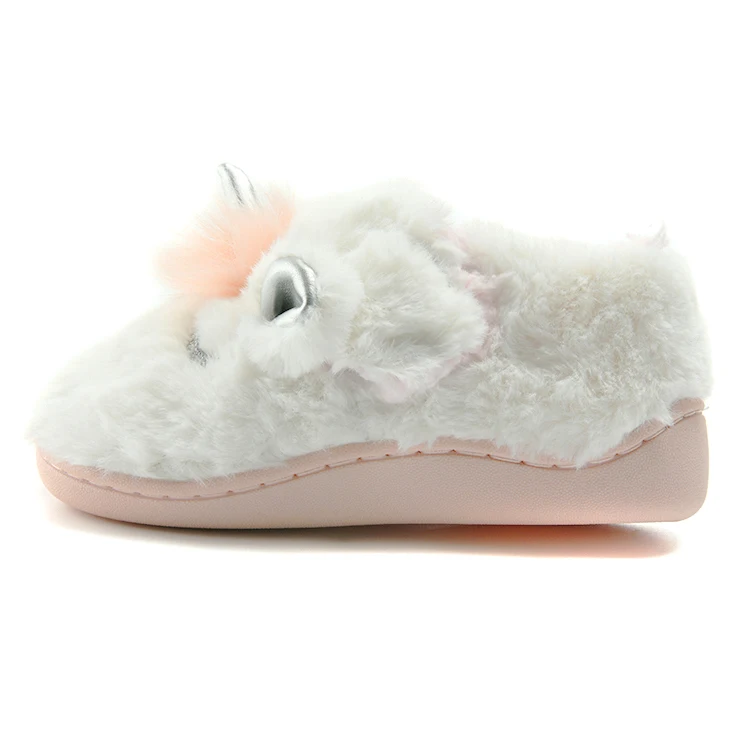 Wholesale Cute Little Girl 3D Unicorn Soft Bottom Winter Novelty Slippers Slip On for Kids