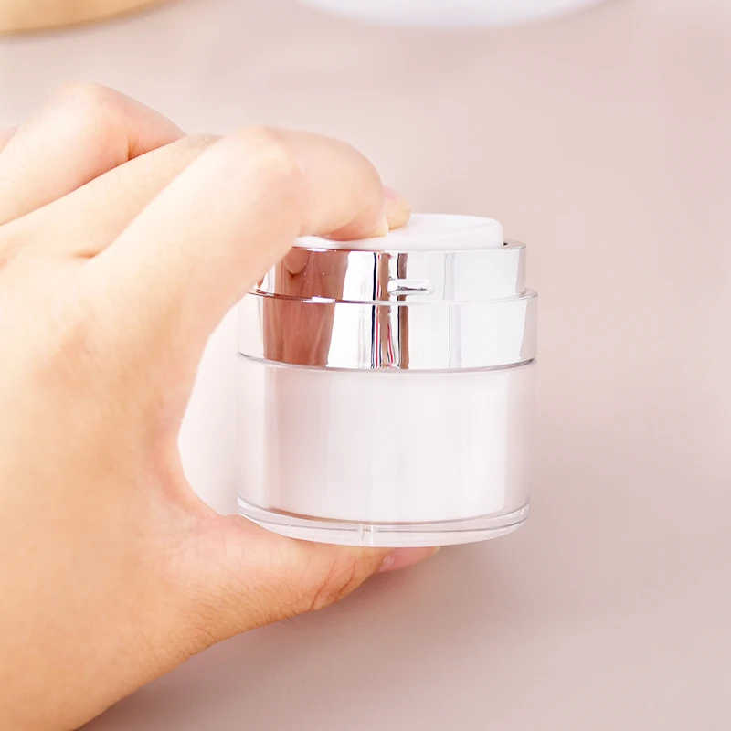 Empty Recyclable Cosmetic Pump Jars Face Cream Container Lotion Airless Pump 30g 50g Acrylic Cream Jar