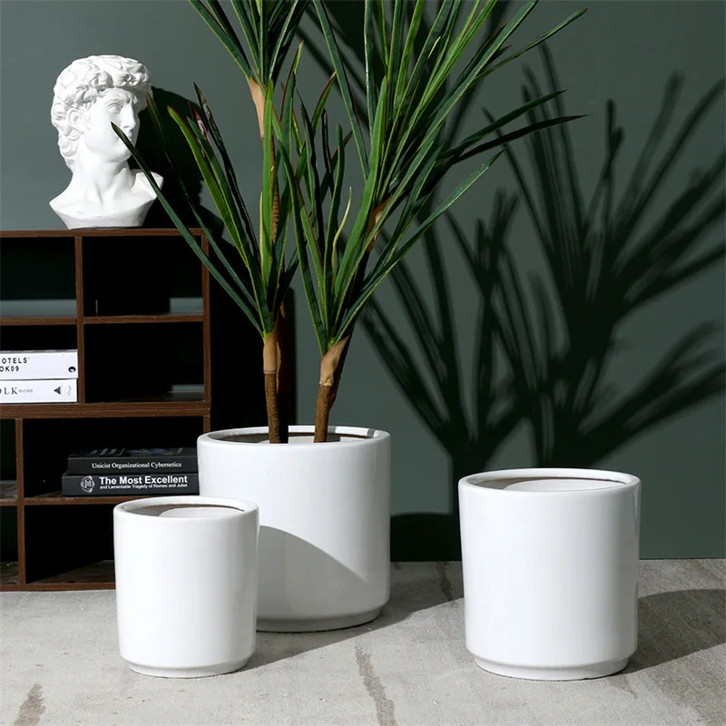 Home  plant pots white large flower pot gardening Outdoor ceramic indoor classic garden pot  for home