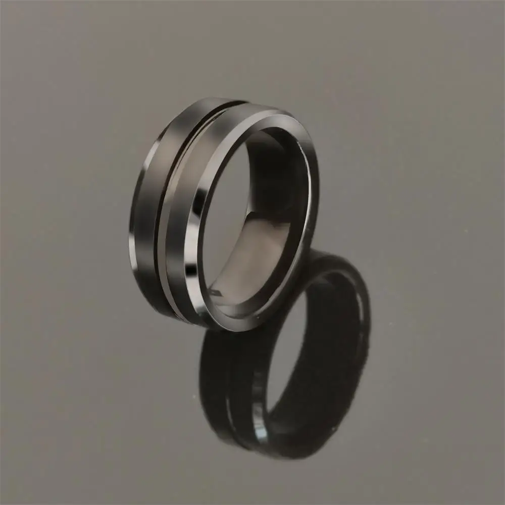 Fashion Custom Engraved Large Size Stainless Steel Casual Finger Rings For Men