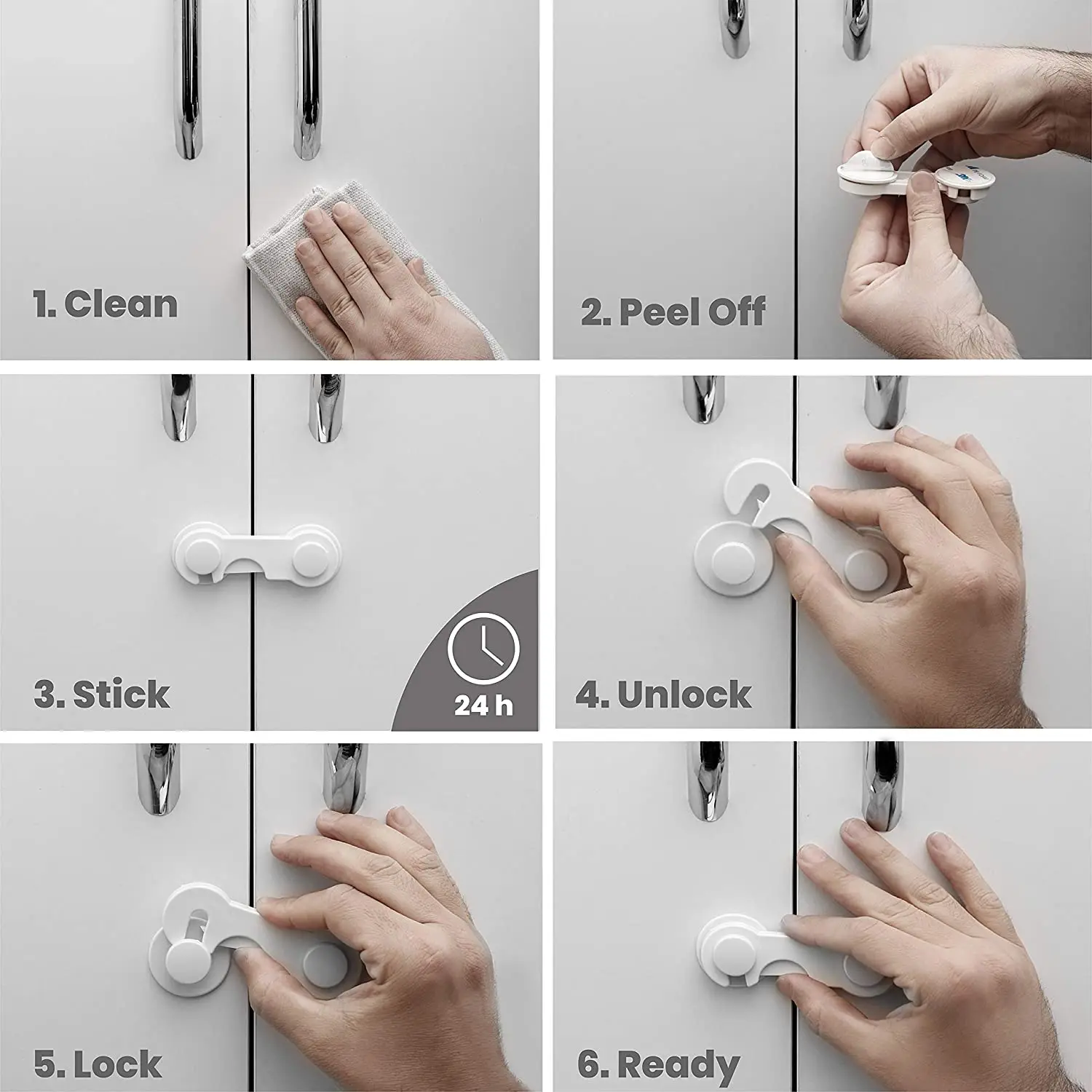 Kids Plastic Cabinet Lock Child Safety strap locks Drawer Door Cupboard Strap Safety Locks protect children from safe