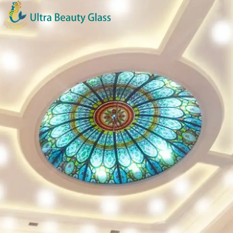 High Quality Customized Design Stained Glass Ceiling Dome Glass for Roof Decoration