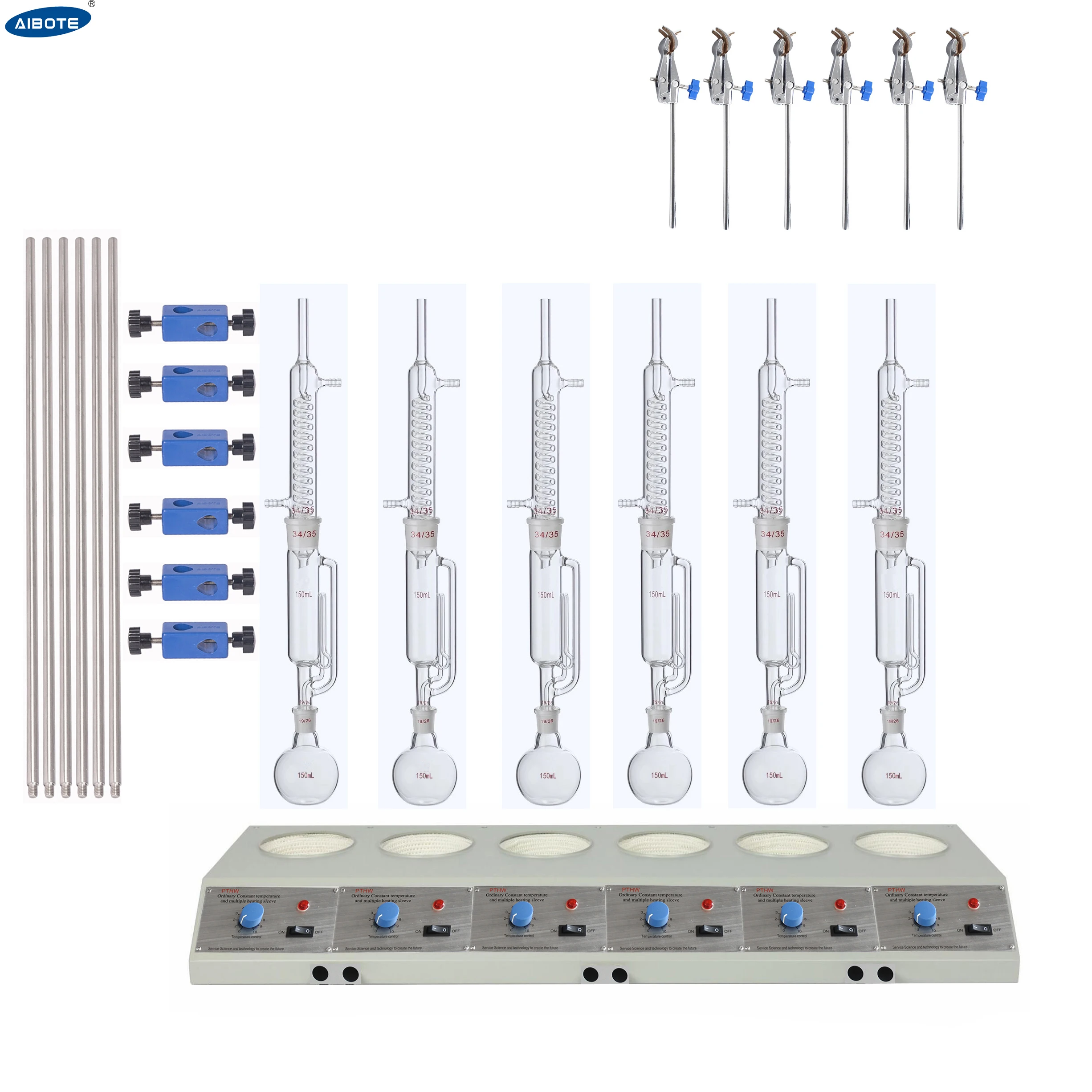 250ML 500ml 6 unit heating mantle for repetitive extracting refluxing and distilling