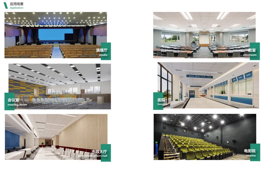 Fiberglass acoustic ceiling suspended ceiling acoustic panels for ceiling