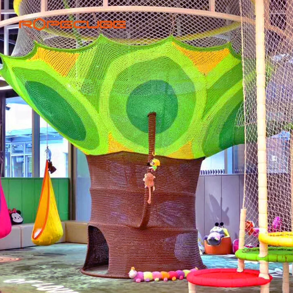 China manufacture kids Indoor playground equipment for climbing rope net tree playground