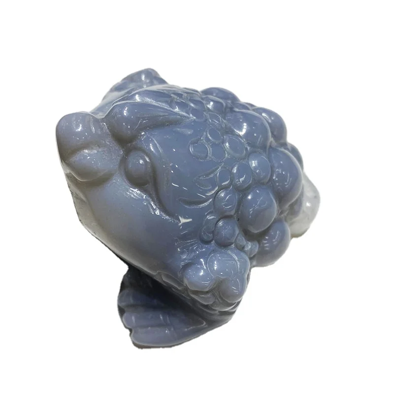 
High Quality Natural Healing Agate Geode Toad Carving Crystal Crafts Bufonid For Decoration 