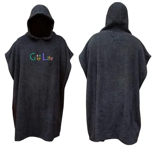 Пользовательский дизайн логотипа, толстое Впитывающее пляжное пончо, полотенце с капюшоном, низкая заводская цена