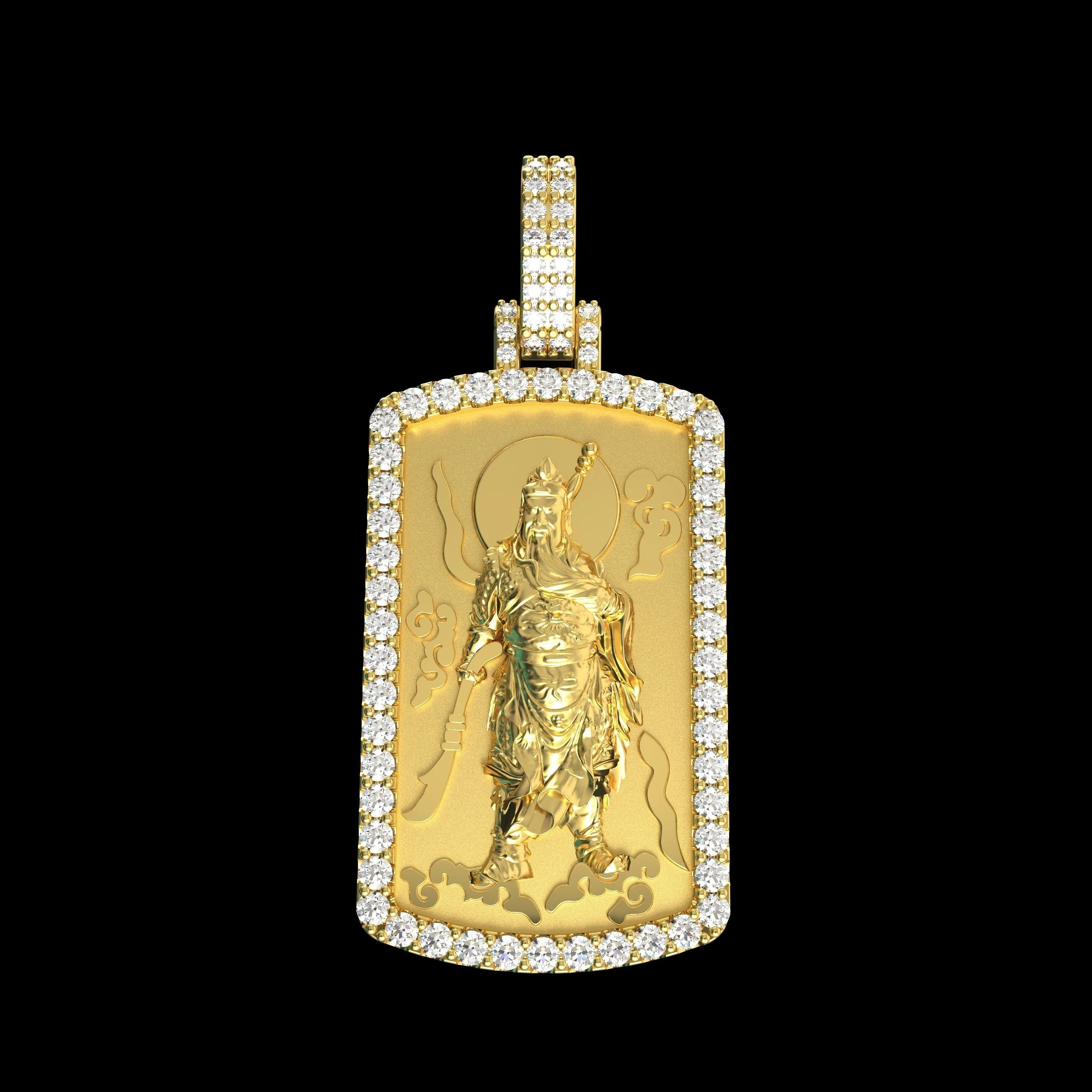 Guan Gong Guanyin Sailing Boat Exhibition Grand Men Pendant Hiphop Jewelry