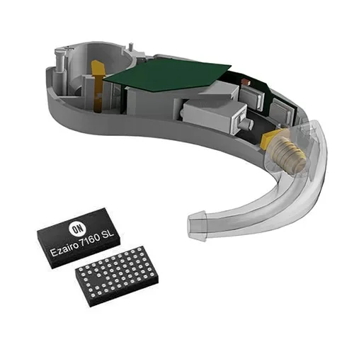 Hearing aid components IC chips On E 7160 wireless-enabled DSP for hearing aids
