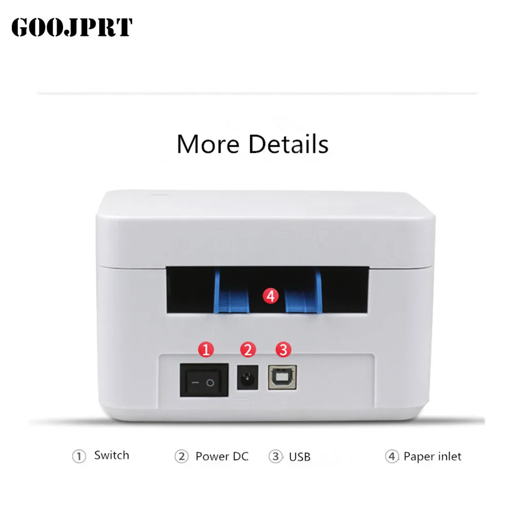 GOOJPRT pos barcode label printer USB sticker printer thermal for shipping supplies and packaging