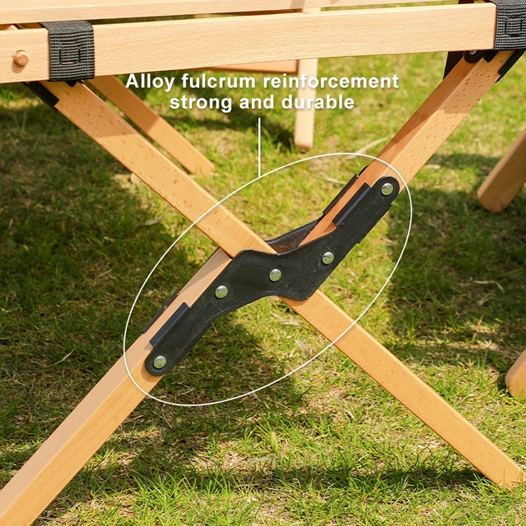 STARRYHEART Folding Wood Table Simple Setup Short Camping Table with 3 legs