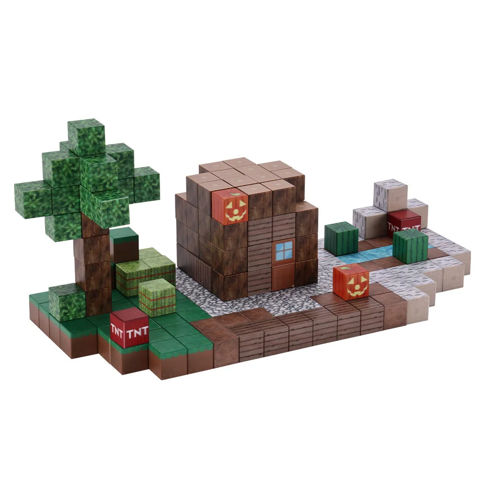 2024 My World Minecraftting Big 2*2*2CM Size DIY Magnets Gifts for Children 200pcs Toys Magnetic Building Blocks Sets