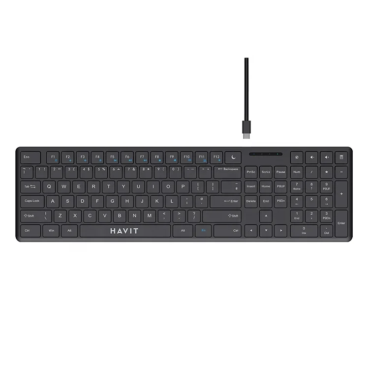 Клавиатура Kb252 Havit с ножничным переключателем ультратонкая беззвучная Проводная клавиатура для ПК и ноутбука