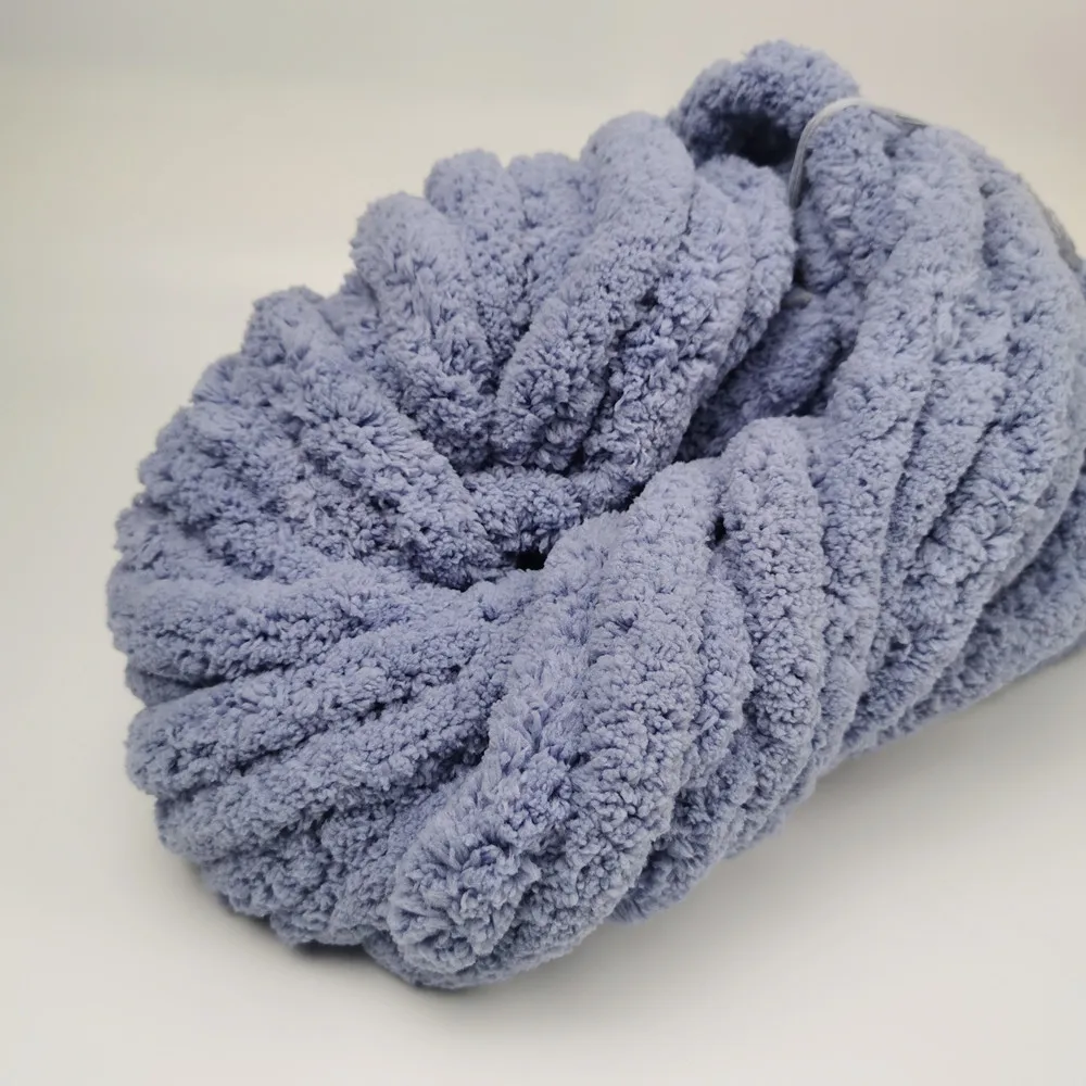 Wholesale Bulky Thick Fluffy Yarn Soft Velvet Plush Chenille Yarn for Hand Knitting Blanket Crafts