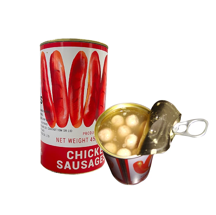Wholesale Marinated Easy To Open Halal Light Protein Spiced Chicken Canned Sausage