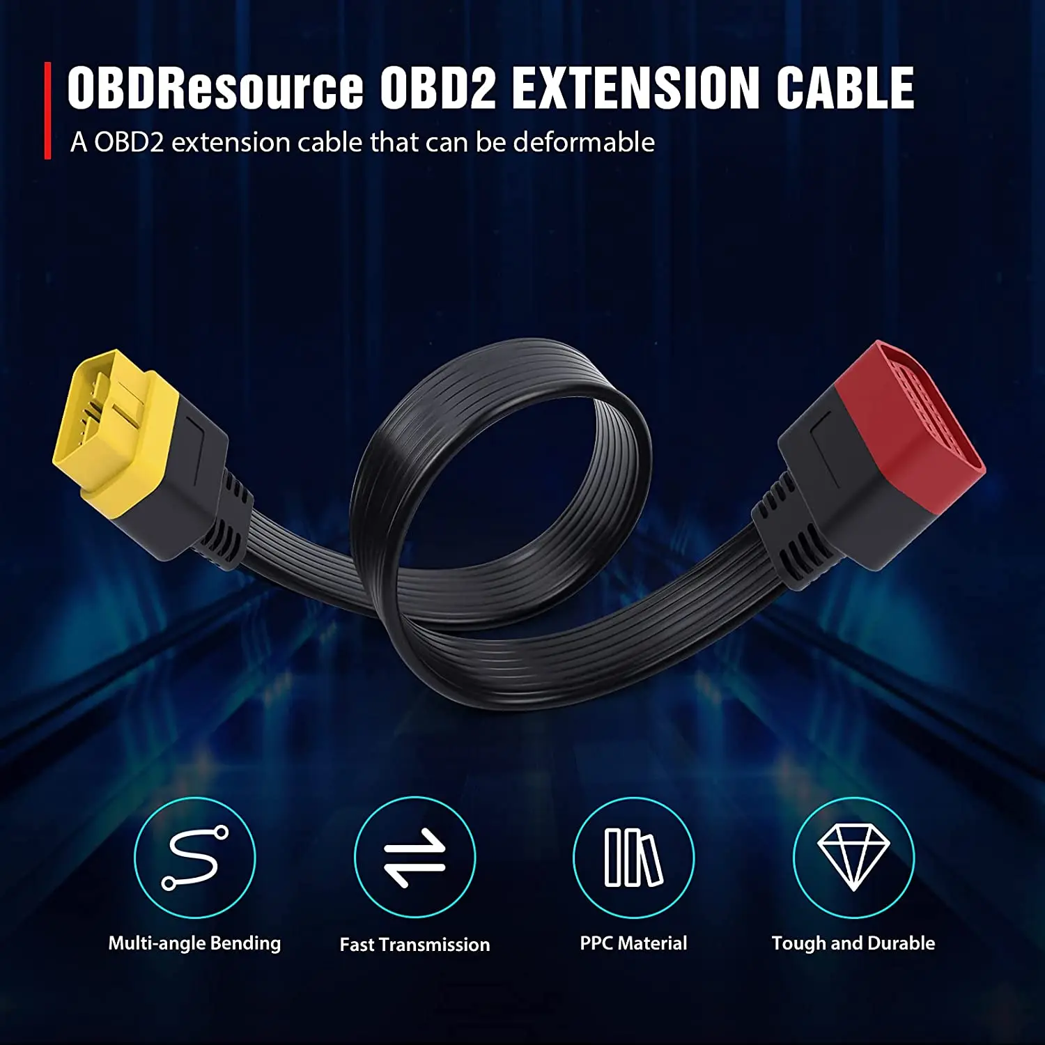 Automotive Diagnostic Scan Tool Full 16 Pin Extension Cable for OBDII Scanner OBD2 Extension Cable