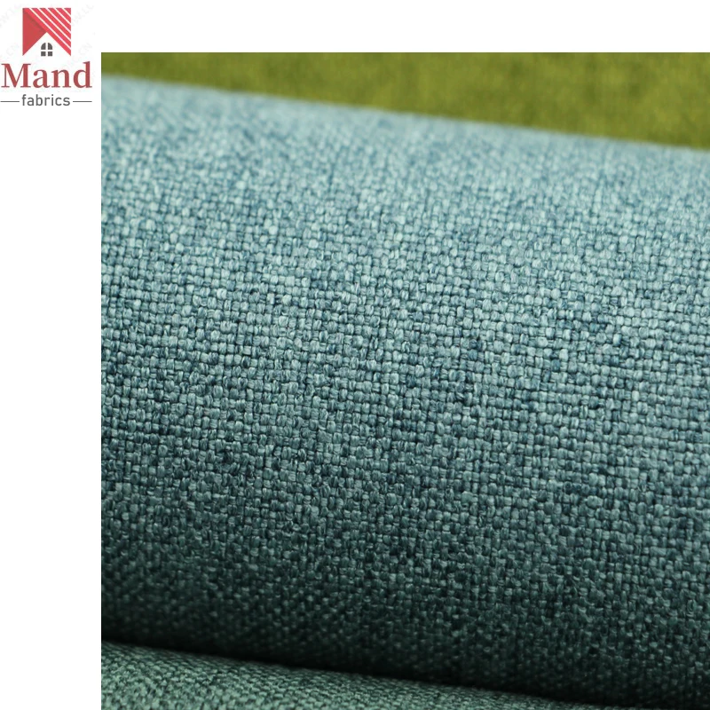 Mand Textile custom modern plain woven livingroom 140cm coated  polyester linen style 3 pass blackout curtain fabric
