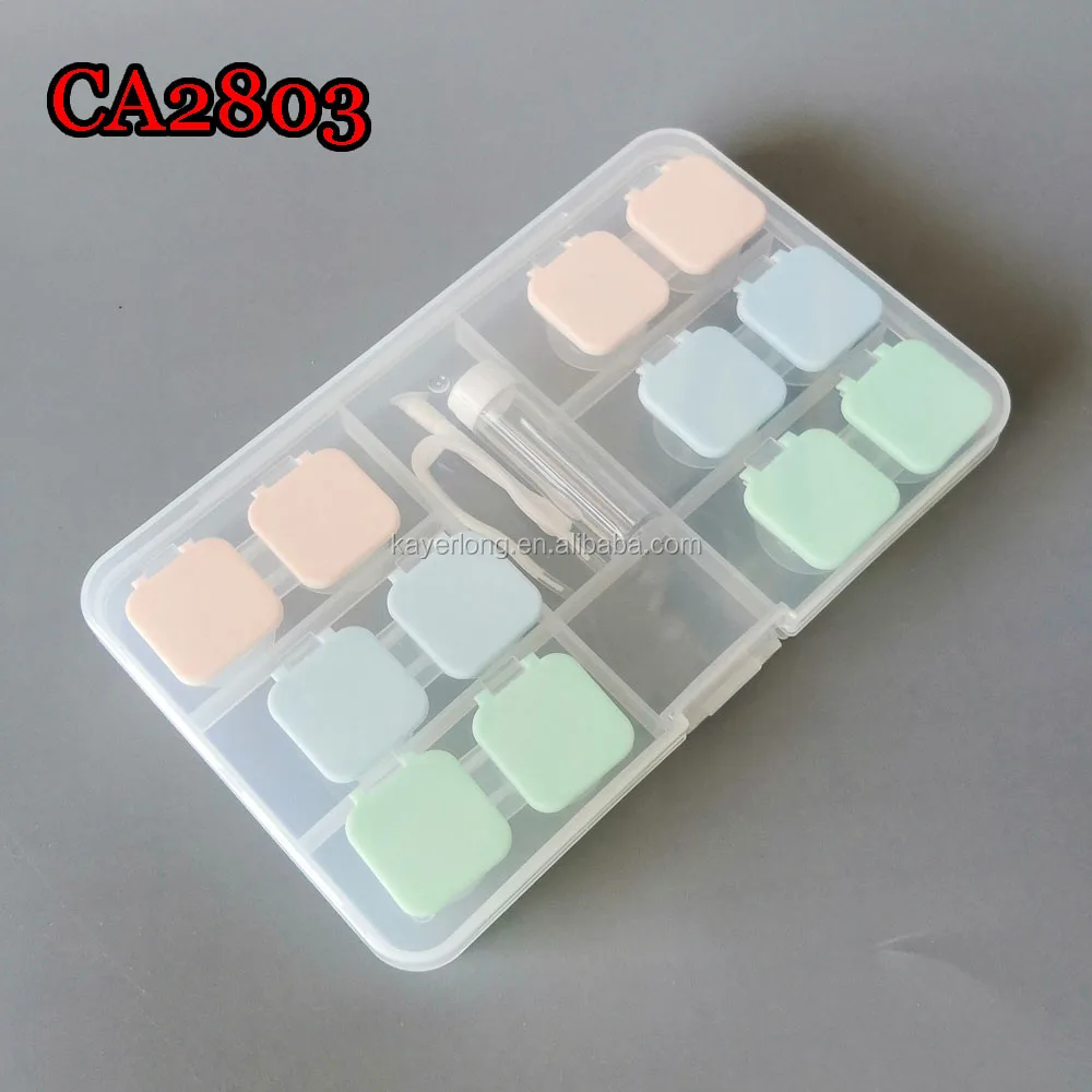 contact lens case, jelly color slip cap 6pcs set cartoon travel box CA2803