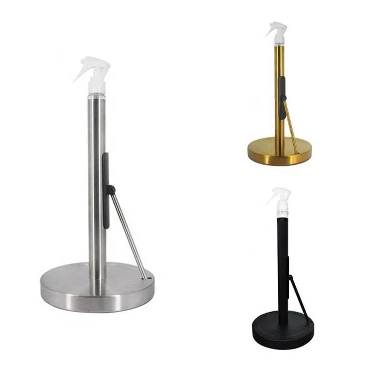 Countertop Kitchen Tabletop One Hand Tear Paper Roll Holder Kitchen Paper Towel Holder With Spray Bottle