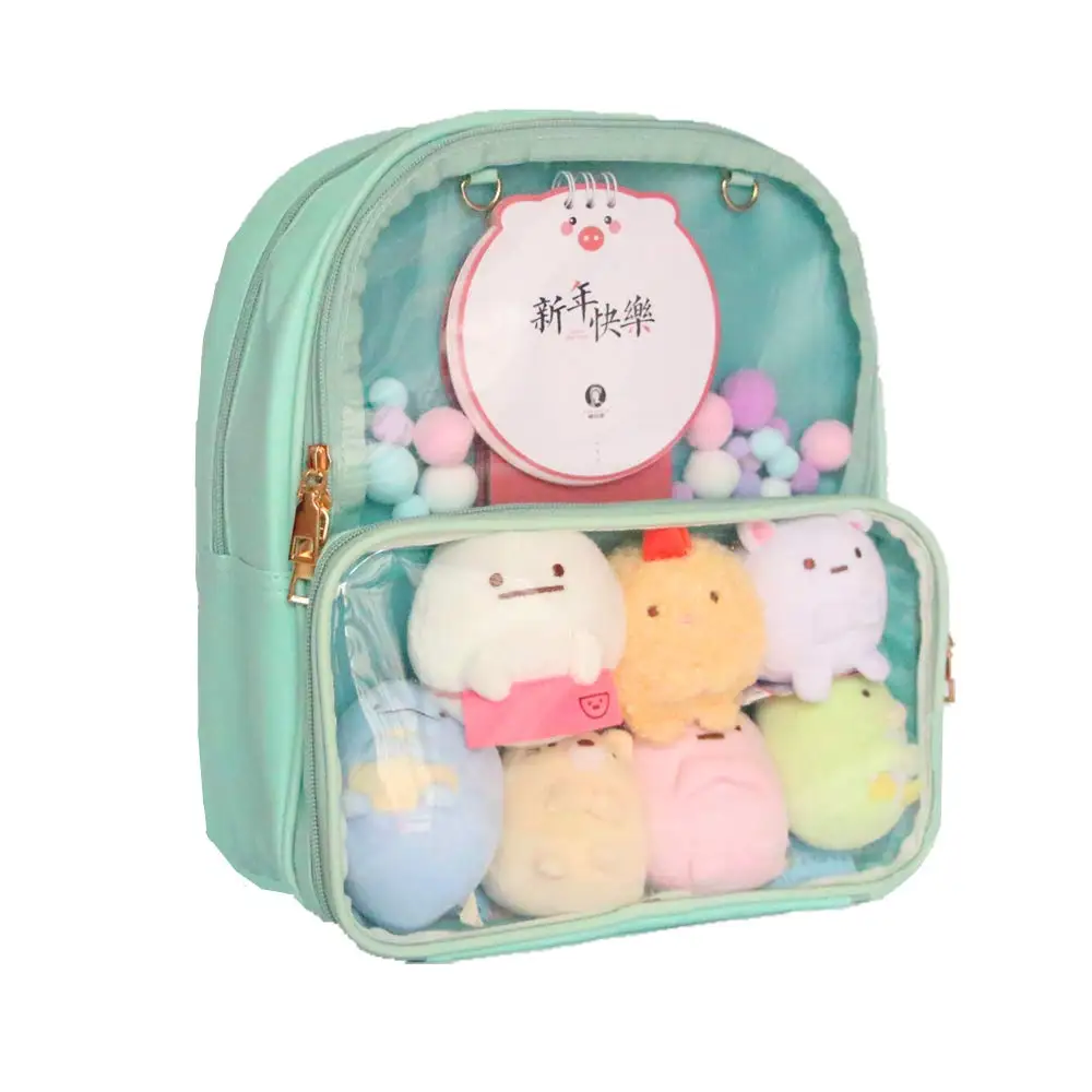 Custom Glitter Pu High Capacity manufacturer Insert Pin Display ita backpack bag With bull head Embroidery