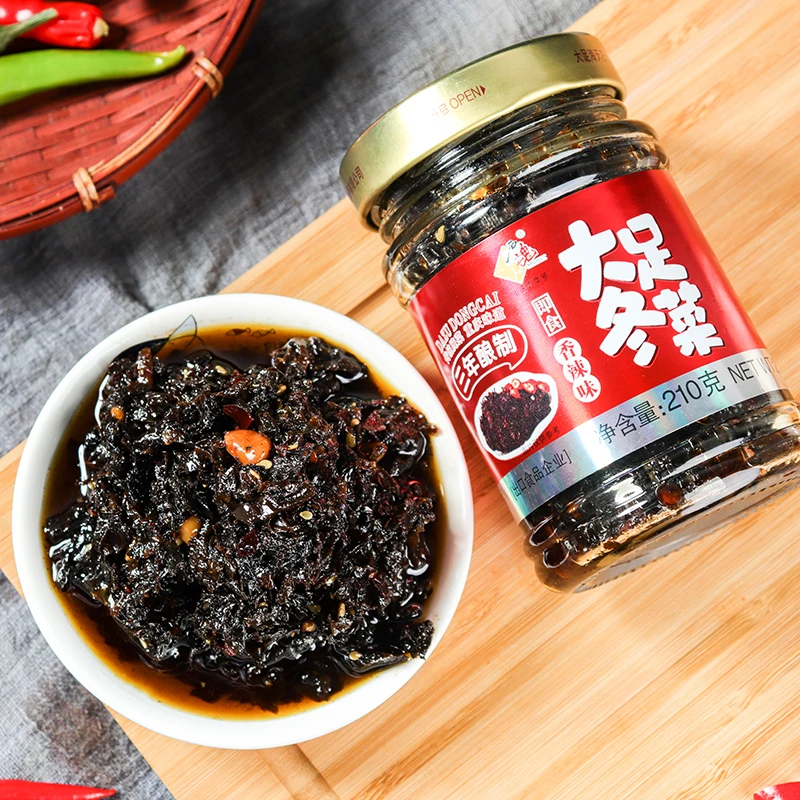 Chongqing Dongcai preserved vegetable sprouts spicy sauce Chinese mustard