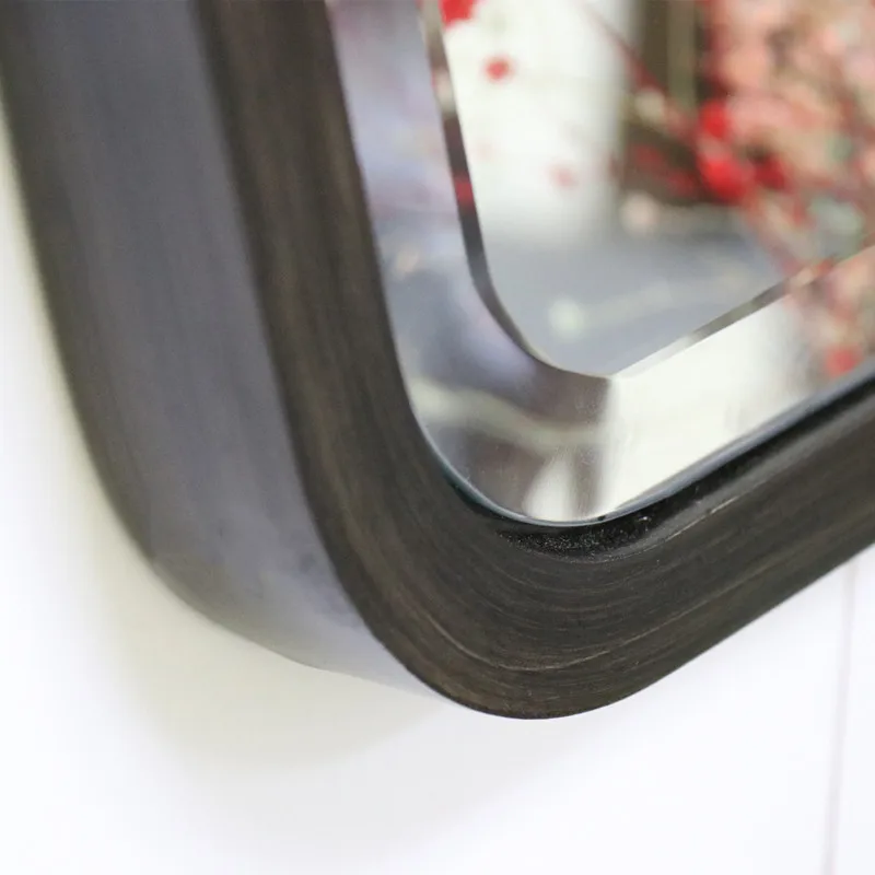 Black Irregular Vanity Wall Smart Backlit Defogger Shatterproof  Intelligent Led Bathroom Mirror