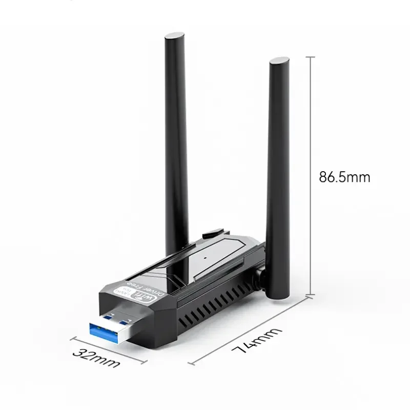 2024 New USB 3.0 Gigabit Wifi Adapter USB Wireless Network Card 1300Mbps Dual Band WiFi Adapter