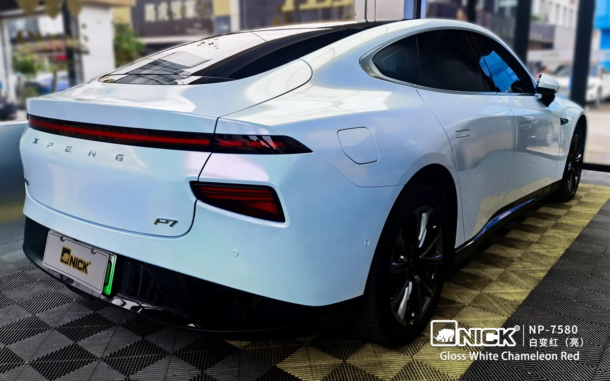 Factory Supply  Premium Car Wrapping Film TPU Car Wrap Vinyl Car Change Body Color Self Adhesive Gloss White Chameleon Red