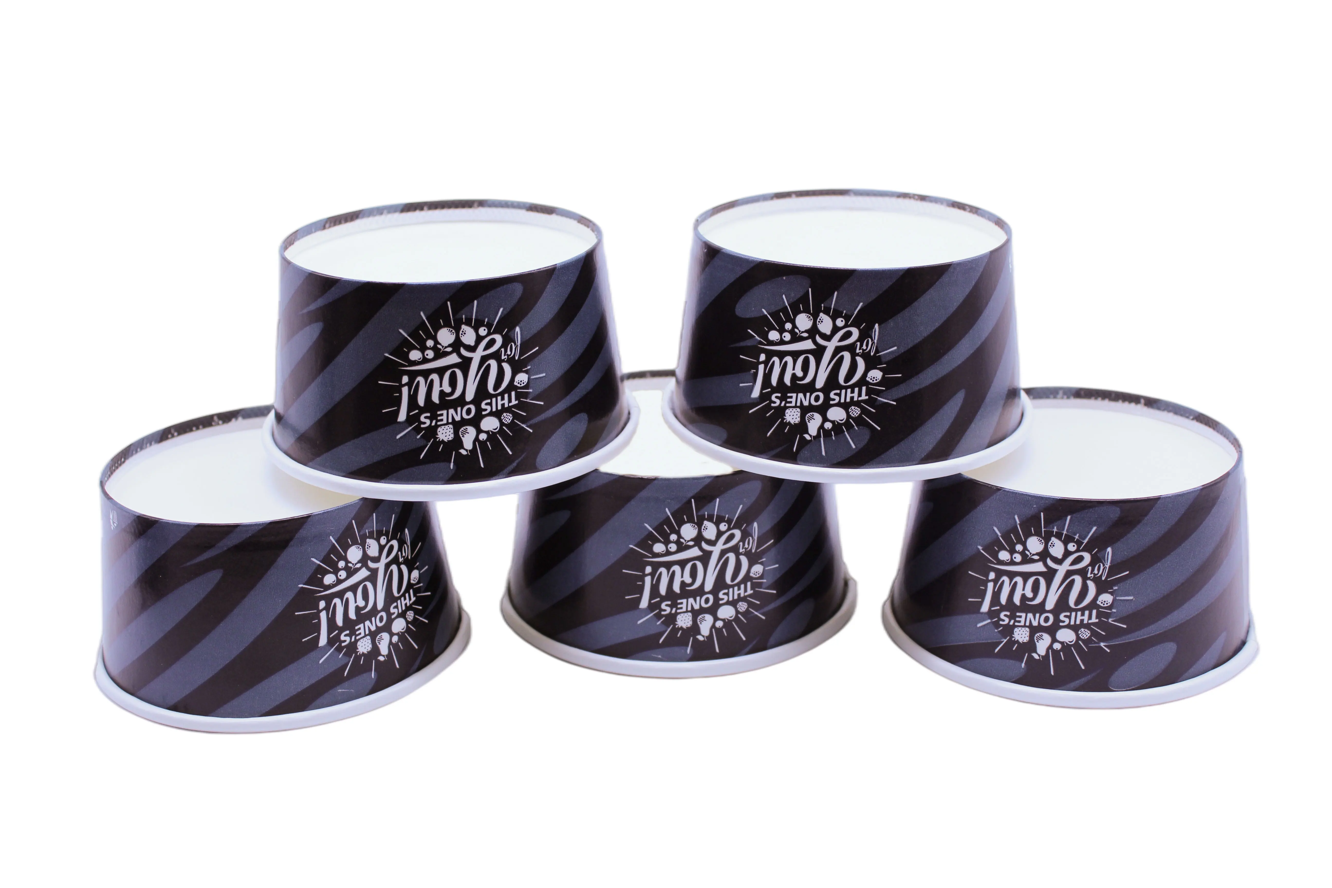 Factory Price 100 % Biodegradable Packaging Disposable Eco Friendly Ice Cream Paper Cups with Lid Spoon glass