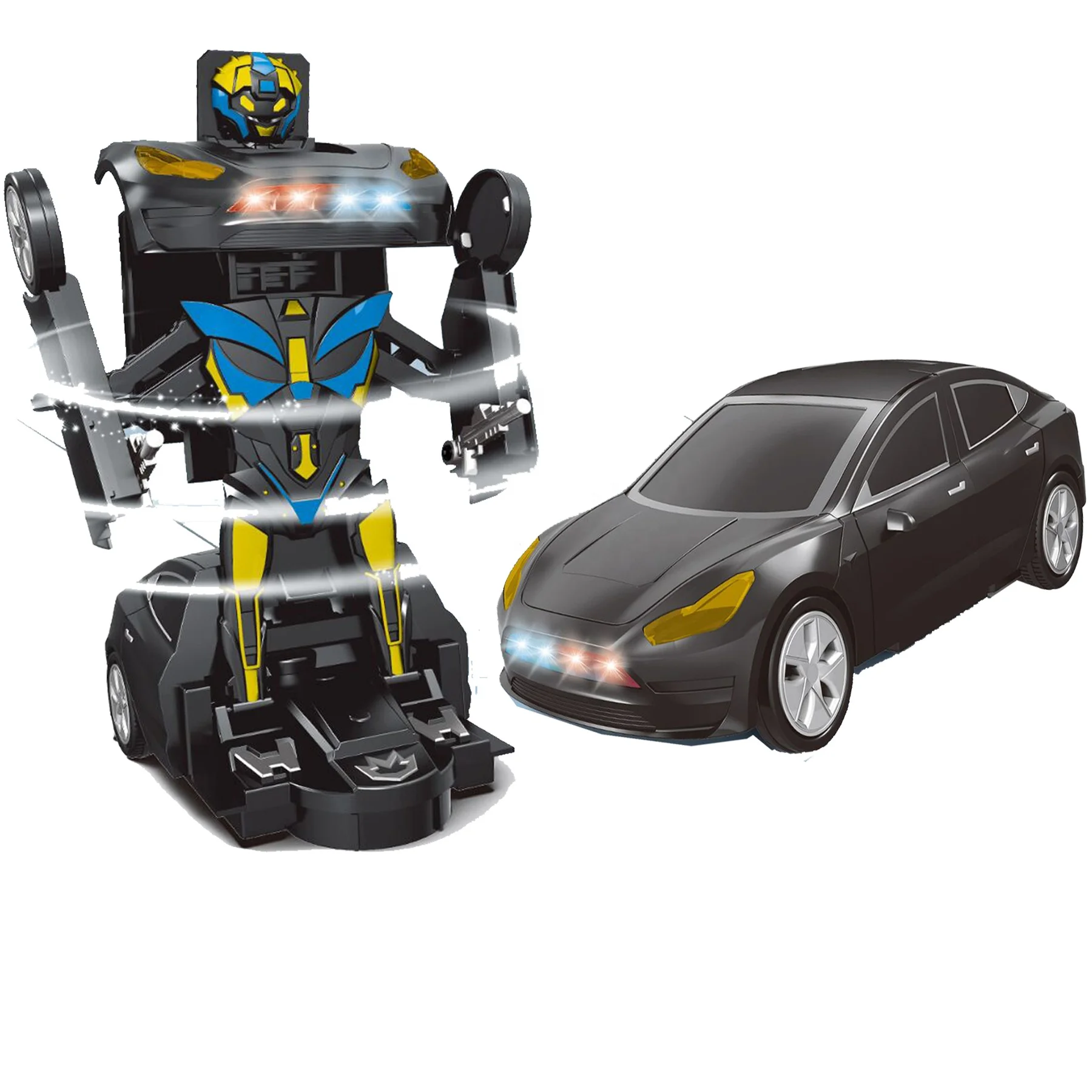 KK New Arrival Deformation Toy Vehicle With Light & Music,Multi-Fuction Automatic Deformation Musical Car Toy for Kids