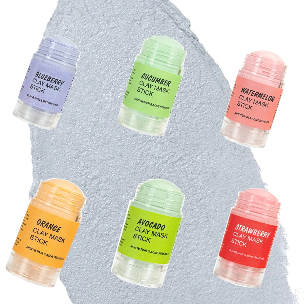 Private label skin care vegan poreless deep cleanse powder mud facial pink clay mask sticks