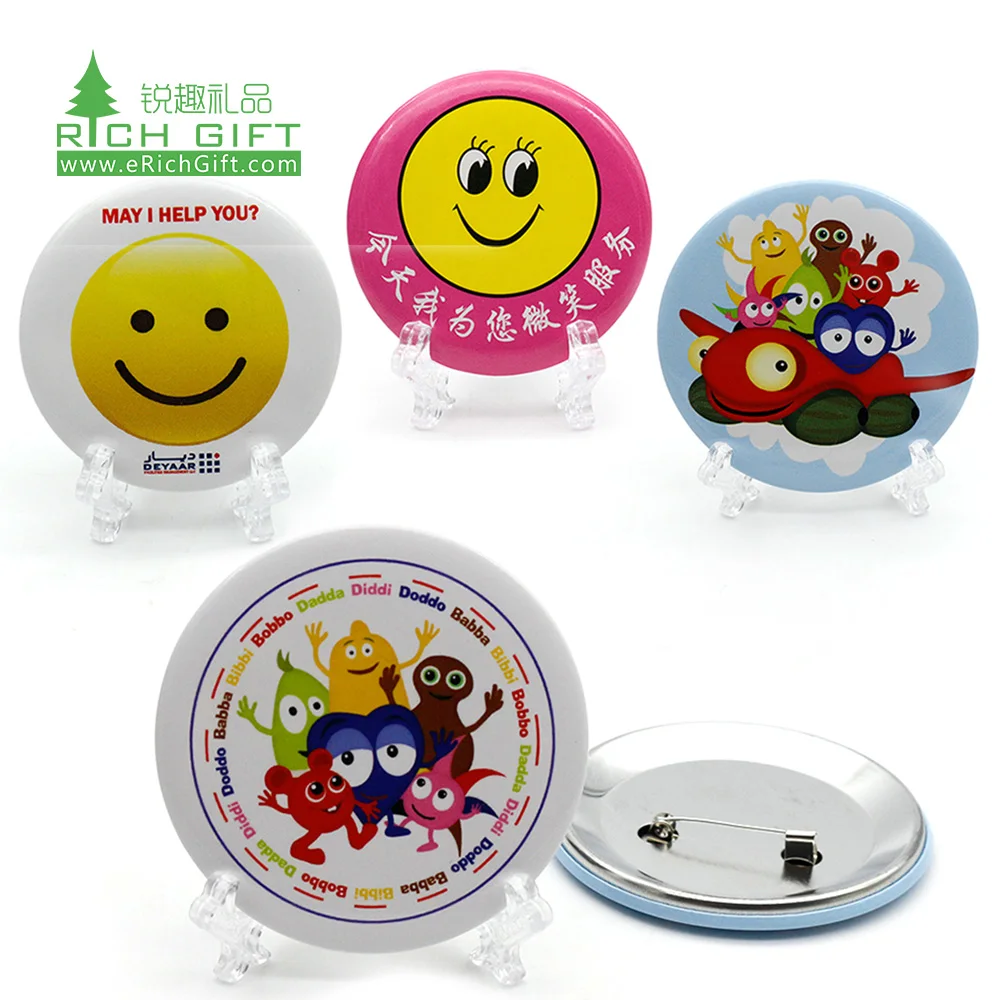 Different Shapes Tin Button Badge in Cute Style for Accessories