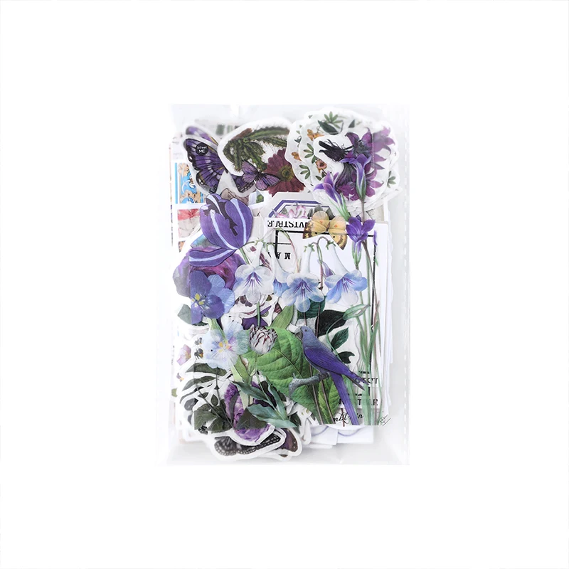 200pcs Retro Scrapbook Journaling Supplies Paper Mucha Fruit Plant Butterfly Mushroom Poster Stationery Aesthetic Stickers