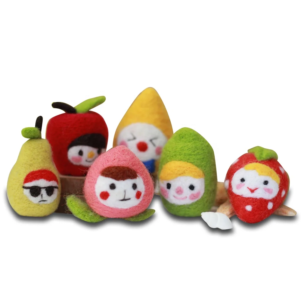 Fruit Shape Needle Felting Craft Beginners 3D Figures Characters DIY Kit Do It Yourself Toy Supplies Set