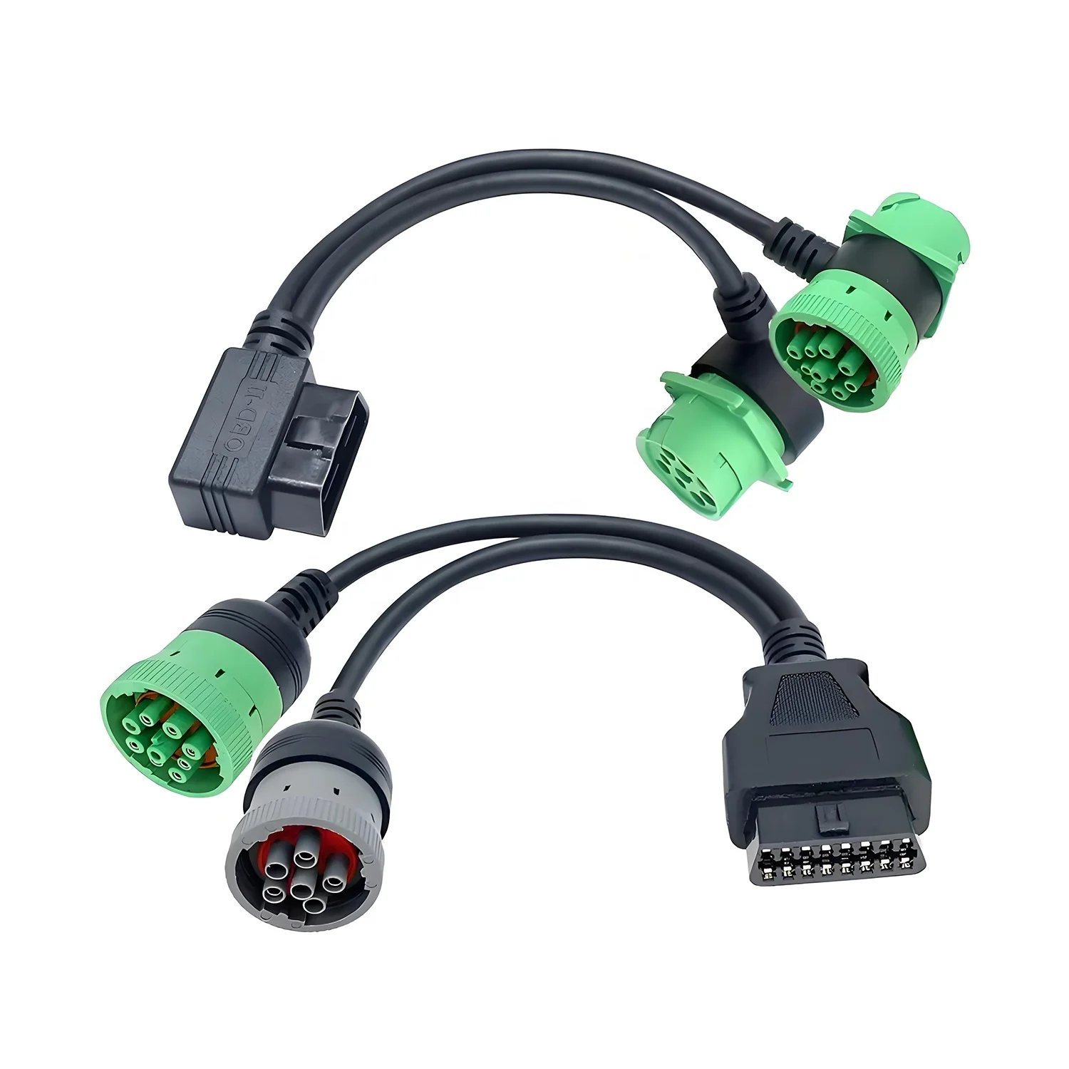 Custom Truck Deutsch J1708 6Pin 6 Green J1939 9 Pin 9Pin to 16Pin J1962 OBD Female OBD2 OBDII Y Splitter Adapter Cable