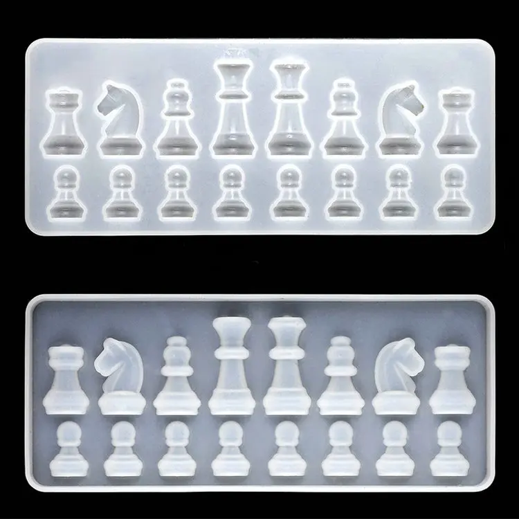 Homesun DIY Crafts 3 pack Crystal Epoxy International Chessboard Mold Silicone Resin Chess Molds